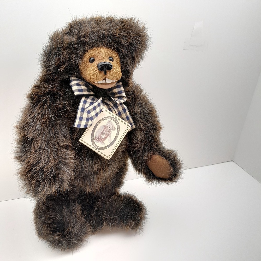 Kimbearly's Original Bear "Joey" 12"‎ Jointed Plush w/ Resin Face & Bow #1E/1812 - Picture 6 of 12